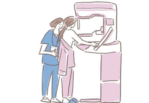 乳房のレントゲンのイラスト