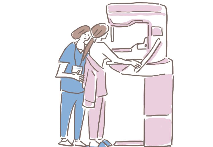 マンモグラフィーのイラスト