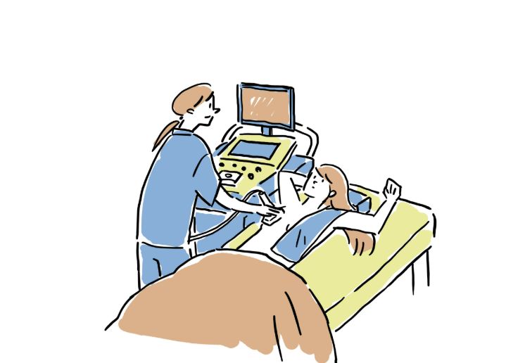 乳房超音波検査のイラスト